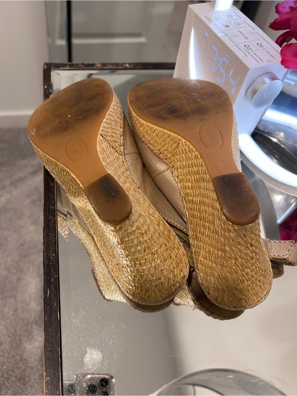 b.o.c. Beige Wedge Espadrille Slingback with Front Rosette - Picture 6 of 10